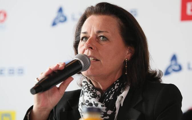 Golf, Lyoness Open, Pressekonferenz in Wien GOLF - Lyoness Open 2016 VIENNA,AUSTRIA,14.APR.16 - GOLF - PGA Golf Herren European Tour, Lyoness Open, Diamond Country Club, press conference PK Pressekonferenz Image shows head of public relation and corporate communication Silvia Kelemen (Lyoness Open Group). GEPAxpictures xMarioxKneisl