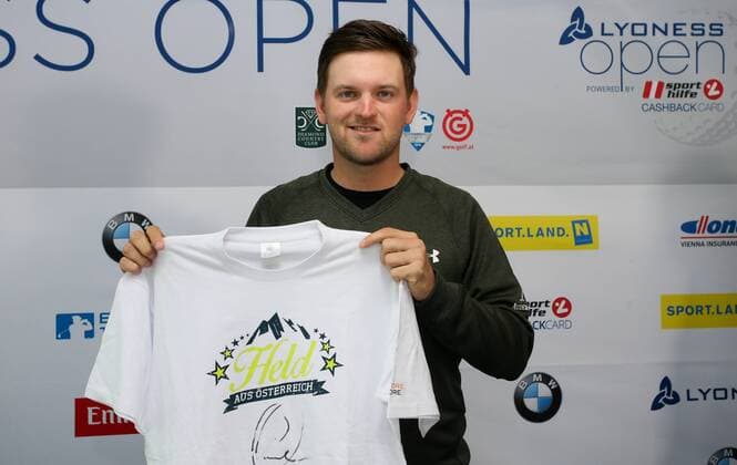 Golf, Lyoness Open, Pressekonferenz in Wien GOLF - Lyoness Open 2016 VIENNA,AUSTRIA,14.APR.16 - GOLF - PGA Golf Herren European Tour, Lyoness Open, Diamond Country Club, press conference PK Pressekonferenz Image shows Bernd Wiesberger (AUT). GEPAxpictures xMarioxKneisl
