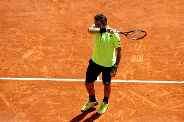 15.04.2016. Monte Carlo, Monaco. Rolex Monte Carlo Masters Tennis: Stan Wawrinka in action against Rafael Nadal in the last 8 at the Monte-Carlo Country Club. Nadal won the match 6-1 and 6-4 to make the semi-finals xMichaelxCullenx  ActionPlus11728036
