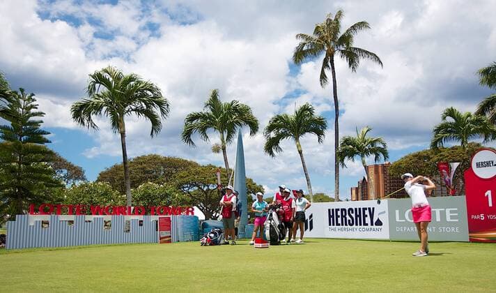 April 15, 2016 - Jodi Ewart Shadoff hits her tee shot on the 1st hole during the third round of the Lotte Championship presented by Hershey at Ko Olina Golf Club in Kapolei, HI LPGA Golf Damen Golf 2016: Lotte Championship APR 15 - ZUMAc04_