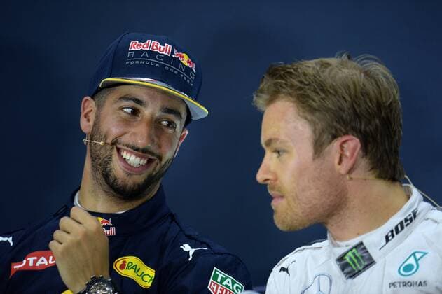 Chinese Grand Prix, Shanghai 14 - 17 April 2016 16.04.2016 - Qualifying, press conference PK Pressekonferenz Daniel Ricciardo (AUS) Red Bull Racing RB12 and Nico Rosberg (GER) Mercedes AMG F1 W07 Hybrid 