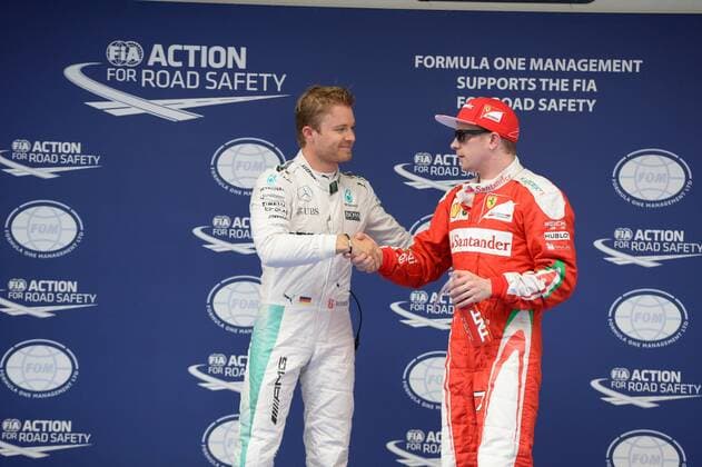 Motorsports: FIA Formula One World Championship WM Weltmeisterschaft 2016, Grand Prix of China, 6 Nico Rosberg (GER, Mercedes AMG Petronas F1 Team), 7 Kimi Raikkonen (FIN, Scuderia Ferrari), xHOCHxZWEIx