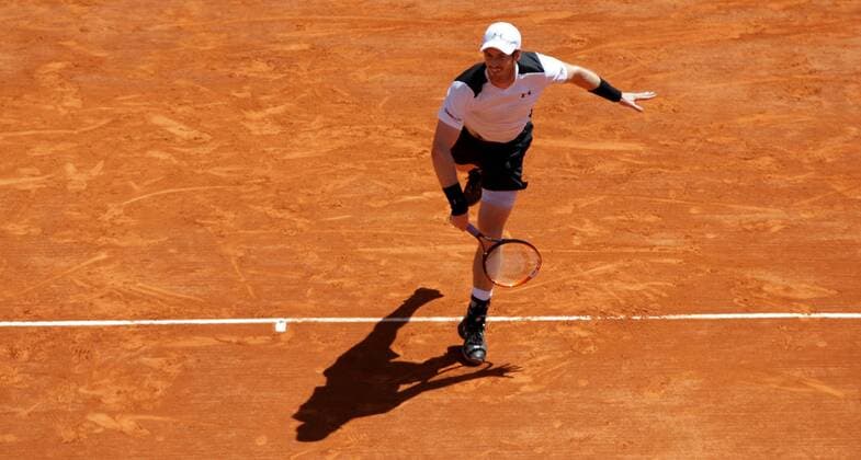 16.04.2016: Rolex Monte Carlo Masters Tennis: Andy Murray in action against Rafael Nadal: Monte Carlo Masters semi-finale at the Monte-Carlo Country Club. 16.04.2016: Rolex Monte Carlo Masters Tennis 