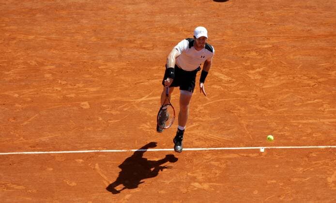 16.04.2016: Rolex Monte Carlo Masters Tennis: Andy Murray in action against Rafael Nadal: Monte Carlo Masters semi-finale at the Monte-Carlo Country Club. 16.04.2016: Rolex Monte Carlo Masters Tennis 