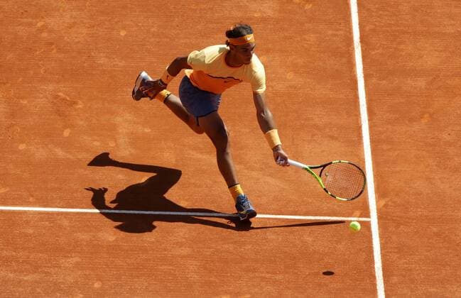 16.04.2016: Rolex Monte Carlo Masters Tennis: Rafael Nadal in action against Andy Murray: Monte Carlo Masters semi-finale at the Monte-Carlo Country Club. 16.04.2016: Rolex Monte Carlo Masters Tennis 