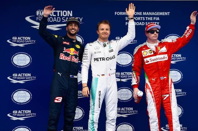 Daniel Ricciardo, Red Bull Racing, Nico Rosberg; Mercedes Grand Prix, Kimi Raiikkoenen, Scuderia Ferrari, formula 1 GP, China in Shanghai, 16.04.2016 Photo:mspb Jerry Andre Daniel Ricciardo, Nico Rosberg; Kimi Raikkoenen, formula 1 GP, China