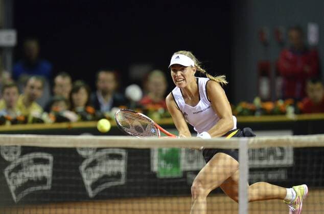 Tennis - Fed Cup - WORLD GROUP PLAY-OFF - Romania vs. Germany APR 2016 April 16, 2016: Angelique KERBER during the Fed Cup - WORLD GROUP PLAY-OFF - Romania vs. Germany at Polyvalent Hall in Cluj-Napoca, Romania ROU.