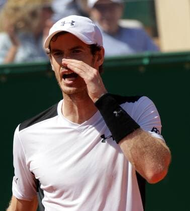 16.04.2016. Monte Carlo, Monaco. Rolex Monte Carlo Masters Tennis. Andy Murray in action against Rafael Nadal as he loses in 3 sets in the Monte Carlo Masters semi-finale at the Monte-Carlo Country Club. xMICHAELxCULLENxINFO@IRISHIMAGES.x  ActionPlus11728546
