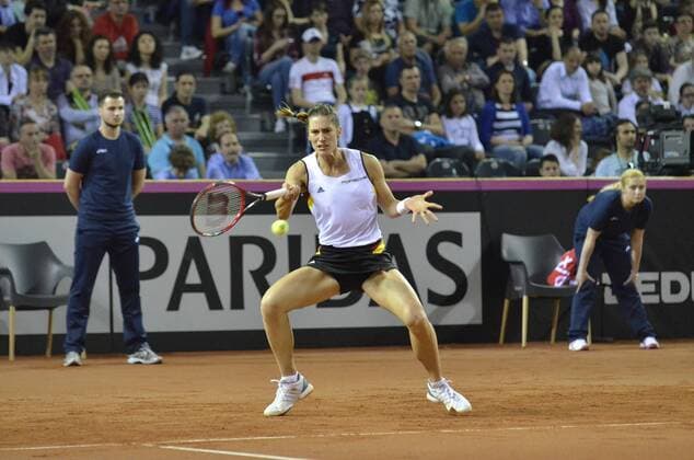 Tennis - Fed Cup - WORLD GROUP PLAY-OFF - Romania vs. Germany APR 2016 April 16, 2016: Andrea PETKOVIC (GER) during the Fed Cup - WORLD GROUP PLAY-OFF - Romania vs. Germany at Polyvalent Hall in Cluj-Napoca, Romania ROU. Catalin Soare sportaction.ro, picturedesk@sportaction.ro