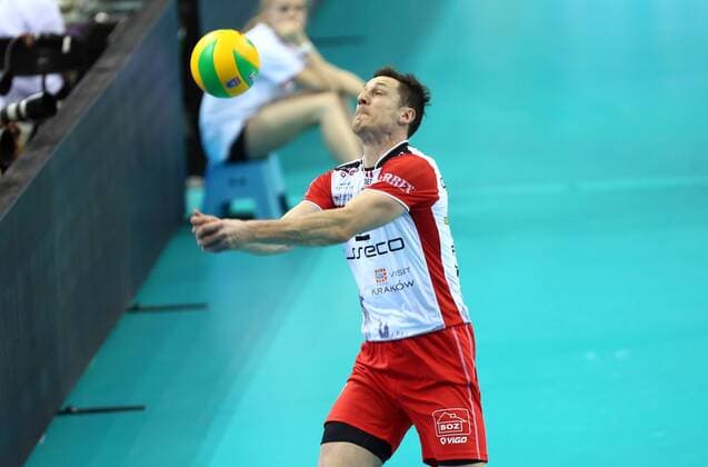 Volleyball, Champions League, Final 4 in Krakau KRAKOW , TAURON ARENA 16.04.2016 ALEH AKHREM ( ASSECO ) 16.04.2016 VOLLEYBALL MEN S CEV DENIZBANK CHAMPIONS LEAGUE FINAL FOUR SEMI-FINAL ASSECO RESOVIA RZESZOW - ZENIT KAZAN SEASON 2015 2016 MICHAL NOWAK NEWSPIX.PL --- Newspix.pl  160416MIN025
