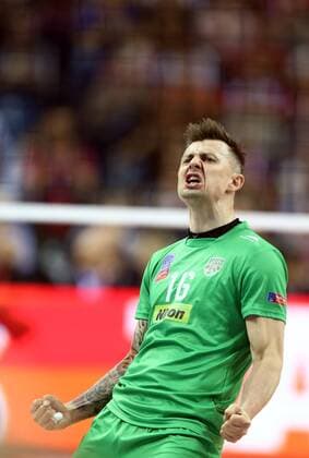 Volleyball, Champions League, Final 4 in Krakau KRAKOW , TAURON ARENA 16.04.2016 RADOSC KRZYSZTOF IGNACZAK ( ASSECO ) 16.04.2016 VOLLEYBALL MEN S CEV DENIZBANK CHAMPIONS LEAGUE FINAL FOUR SEMI-FINAL ASSECO RESOVIA RZESZOW - ZENIT KAZAN SEASON 2015 2016 MICHAL NOWAK NEWSPIX.PL --- Newspix.pl  160416MIN029