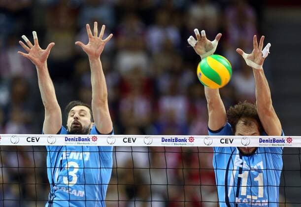 Volleyball, Champions League, Final 4 in Krakau KRAKOW , TAURON ARENA 16.04.2016 ALEXANDER BUTKO ( ZENIT ) ANDREY ASHCHEV ( ZENIT ) 16.04.2016 VOLLEYBALL MEN S CEV DENIZBANK CHAMPIONS LEAGUE FINAL FOUR SEMI-FINAL ASSECO RESOVIA RZESZOW - ZENIT KAZAN SEASON 2015 2016 MICHAL NOWAK NEWSPIX.PL --- Newspix.pl  160416MIN035