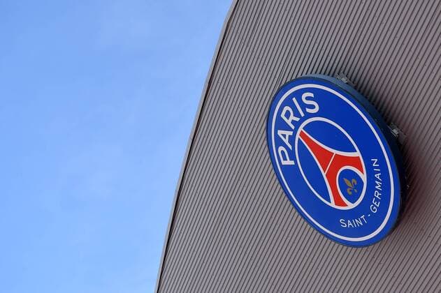 SOCCER - Ligue 1, PSG vs Caen PARIS,FRANCE,16.APR.16 - SOCCER - Ligue 1, Paris Saint-Germain vs SM Caen. Image shows the logo os Paris Saint Germain on the stadium. GEPAxpictures xFlorianxErtl