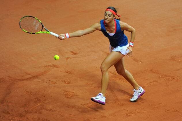 Caroline Garcia (FRA) TENNIS : Fed Cup - FRA vs Niederlande - 16 04 16 TennisMagazine Panoramic 
