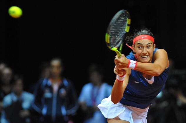 Caroline Garcia (FRA) TENNIS : Fed Cup - FRA vs Niederlande - 16 04 16 TennisMagazine Panoramic 