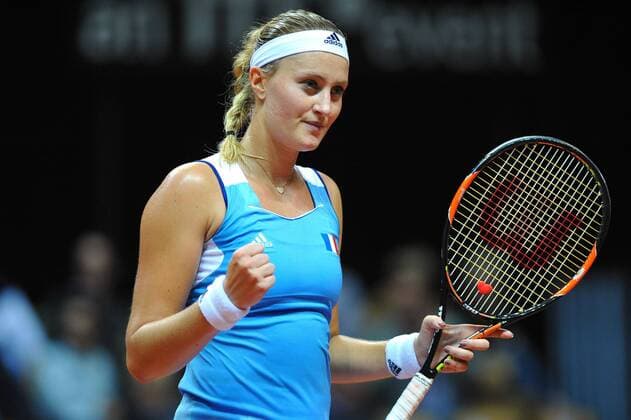 Kristina Mladenovic (FRA) TENNIS : Fed Cup - FRA vs Niederlande - 16 04 16 TennisMagazine Panoramic 