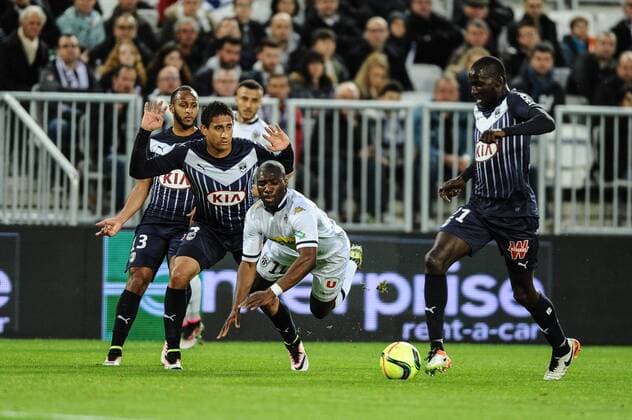 Cheickh Ndoye (sco) FOOTBALL : Girondins Bordeaux vs SCO Angers - Football Ligue Une - 16 04 2016 ThierryBreton Panoramic 