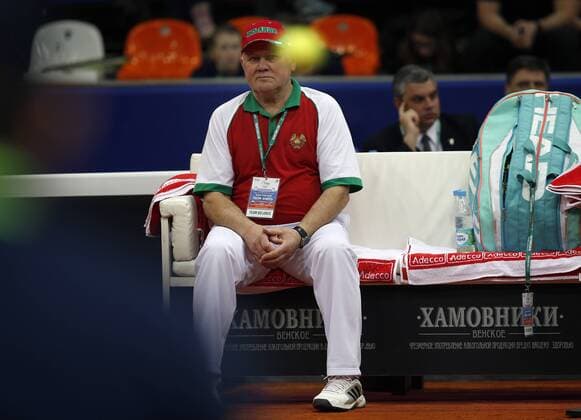 Fed Cup Moscow. RUS-BLR. Match 1 Belarus capitan Eduard Dubrou.