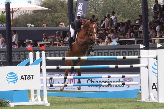 French rider Roger Yves Bost competes at Global Championship Tour s Mexico City Grand Prix in Mexico City, Mexico, 16 April 2016. EFE Sashenka Gutierrez Global Championship Tour s Grand Prix !ACHTUNG: NUR REDAKTIONELLE NUTZUNG!  20160417-635964837042110220