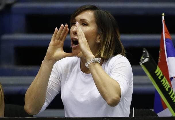 Serbian Jelena Jankovic attends the women s tennis match between Belgian Yanina Wickmayer WTA Tennis Damen 42) and Serbian Aleksandra Krunic (WTA 120), game three of the World Group II Play-offs of the Fed Cup Europe Africa Group I, in Belgrade, Serbia, Sunday 17 April 2016. SRDJANxSTEVANOVIC  x04833629x