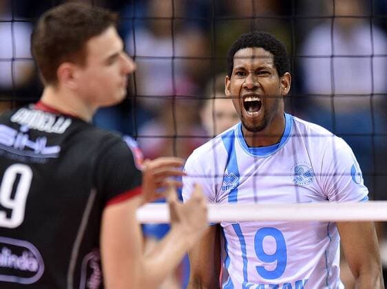 Volleyball, Champions League, Final 4, Zenit Kazan - Trentino Diatec 2016.04.17 -- GIANNELLI Simone Wilfredo LEON VENERO Krakow Men volleyball 2016 CEV DenizBank Volleyball Champions League Final Four Zenit Kazan - Trentino Diatec GIANNELLI Simone Wilfredo LEON VENERO  20160417LUK170