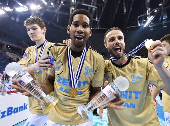 Bilder des Tages - Sport 2016.04.17 Krakow Men volleyball 2016 CEV DenizBank Volleyball Champions League Final Four Zenit Kazan - Trentino Diatec Wilfredo LEON VENERO  20160417LUK218
