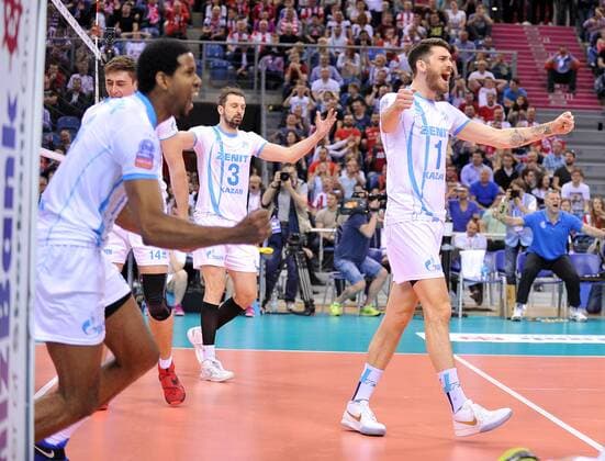 2016.04.17 Krakow Men volleyball 2016 CEV DenizBank Volleyball Champions League Final Four Zenit Kazan - Trentino Diatec Wilfredo LEON VENERO Matthew John ANDERSON  20160417LUK260