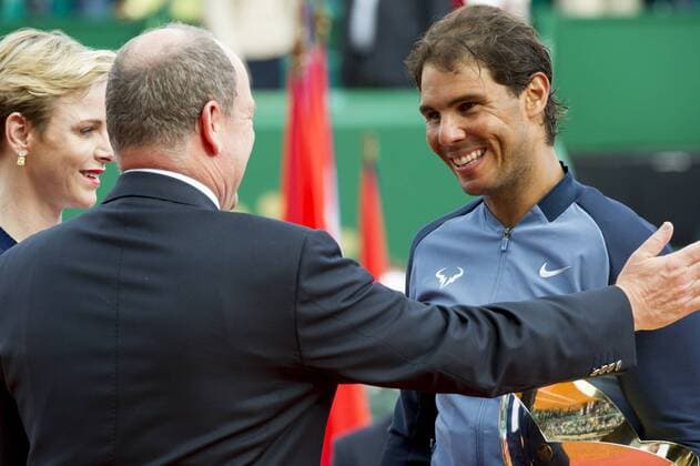 206798 Olivier Anrigo Starface 2016-04-17 MONACO Monaco Tennis Rolex Master 1000 Monte Carlo. Finale Monfils Nadal. Prince Albert II (Monaco); Nadal, Rafael; Wittstock, Charlene (Princesse de Monaco)  Copyright: xOlivierxAnrigox 70501682st