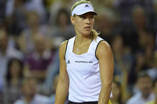 Tennis - Fed Cup - WORLD GROUP PLAY-OFF - Romania vs. Germany APR 2016 April 17, 2016: Angelique KERBER (GER) during the Fed Cup - WORLD GROUP PLAY-OFF - Romania vs. Germany at Polyvalent Hall in Cluj-Napoca, Romania