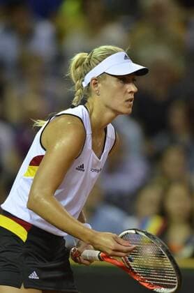 Tennis - Fed Cup - WORLD GROUP PLAY-OFF - Romania vs. Germany APR 2016 April 17, 2016: Angelique KERBER (GER) during the Fed Cup - WORLD GROUP PLAY-OFF - Romania vs. Germany at Polyvalent Hall in Cluj-Napoca, Romania