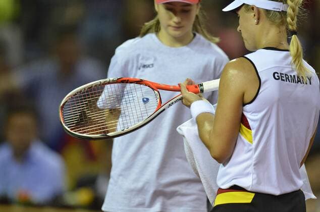Tennis - Fed Cup - WORLD GROUP PLAY-OFF - Romania vs. Germany APR 2016 April 17, 2016: Angelique KERBER (GER) during the Fed Cup - WORLD GROUP PLAY-OFF - Romania vs. Germany at Polyvalent Hall in Cluj-Napoca, Romania