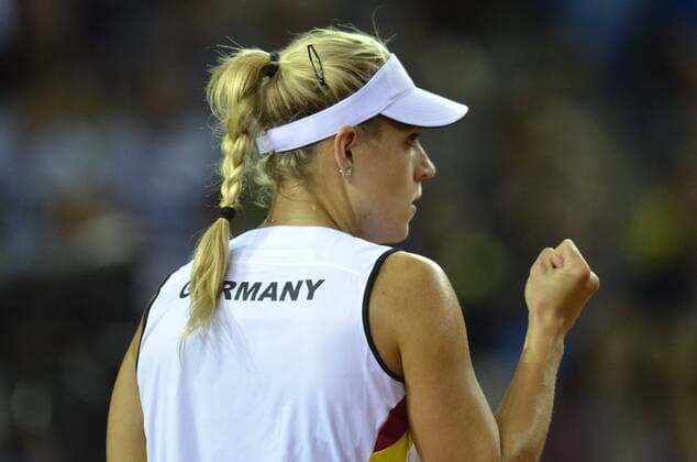 Tennis - Fed Cup - WORLD GROUP PLAY-OFF - Romania vs. Germany APR 2016 April 17, 2016: Angelique KERBER (GER) during the Fed Cup - WORLD GROUP PLAY-OFF - Romania vs. Germany at Polyvalent Hall in Cluj-Napoca, Romania