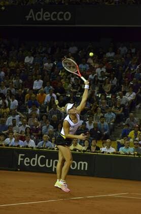 Tennis - Fed Cup - WORLD GROUP PLAY-OFF - Romania vs. Germany APR 2016 April 17, 2016: Angelique KERBER (GER) during the Fed Cup - WORLD GROUP PLAY-OFF - Romania vs. Germany at Polyvalent Hall in Cluj-Napoca, Romania