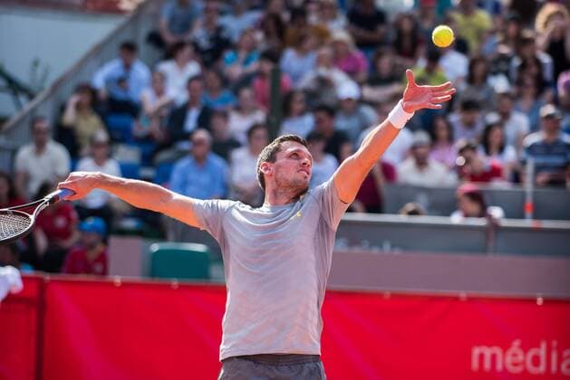 Tennis - ATP Tennis Herren 250 World Tour - ATP Tournament BRD Nastase Tiriac Trophy 2016 APR 2016 April 17, 2016: Tobias Kamke (GER) during the ATP Tournament BRD Nastase Tiriac Trophy 2016 at BNR Arenas in Bucharest, Romania ROU.