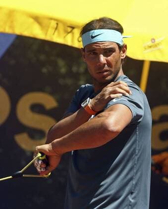 Spanish tennis player Rafael Nadal during the training at Barcelona s Tennis Club in Barcelona, northeastern Spain, 18 April 2016 in order to take part into the 64th Barcelona Open Banc Sabadell Conde de Godo tournament. The tournament runs in Barcelona from April 18th to 24th 2016. Spanish tennis player Rafael Nadal training !ACHTUNG: NUR REDAKTIONELLE NUTZUNG!  20160418-635965944099529547