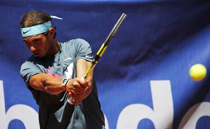 BARCELONA -april 18- SPAIN: Rafa Nadal training during the Open Banc Sabadell, 64 Trophy Conde de Godo, played on the RCT Barcelona1899, on april 18, 2016. Photo: Joan Valls Urbanandsport Cordon Press  xJoanxValls Urbanandsportx xBARCELONA-OPEN-BANC-SABADELL-TENNISx