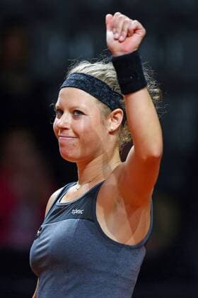 Bilder des Tages - SPORT Stuttgart Laura Siegemund (GER) nach ihrem Einzug in das Hauotfeld, Porsche Tennis Grand Prix 2016, Damen Tennis,18.04.2016, Copyright: Langer Eibner-Pressefoto EP_HLR