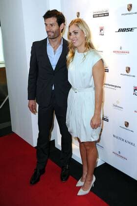Rennfahrer Mark Webber und Tennis-Spielerin Angelique Kerber anläßlich des WTA Tennis Damen Porsche Tennis Grand Prix am 18.04.2016 in der Porsche-Arena Stuttgart.