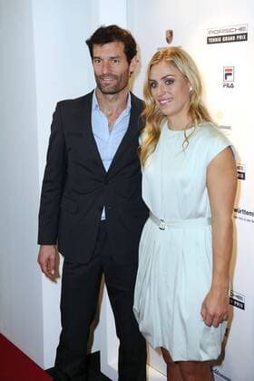 Rennfahrer Mark Webber und Tennis-Spielerin Angelique Kerber anläßlich des WTA Tennis Damen Porsche Tennis Grand Prix am 18.04.2016 in der Porsche-Arena Stuttgart.