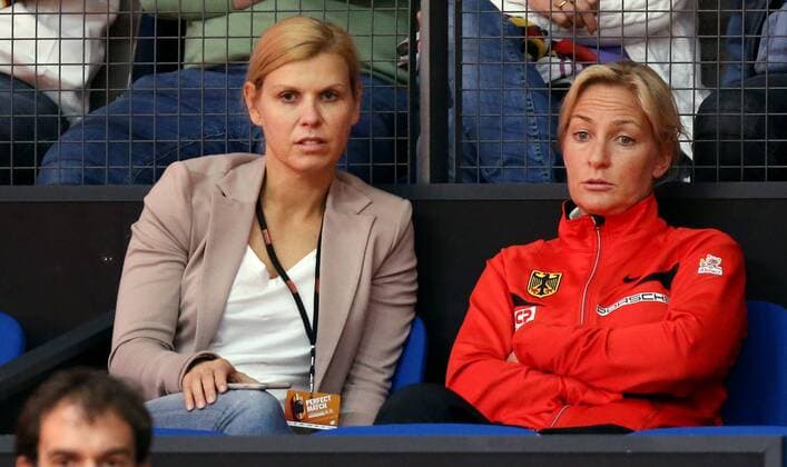 Stuttgart Porsche Tennis Grand Prix 2016, v.l. Turnierdirektorin Anke Huber und Teamchefin Barbara Rittner