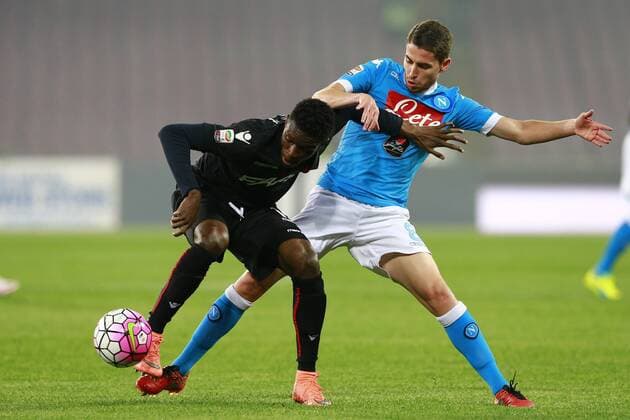 Ibrahima M Bye Bologna, Jorge Luiz Frello Jorginho Napoli, Napoli 19-04-2016 Stadio San Paolo Football Calcio Serie A 2015 2016 Napoli - Bologna cesarexpurini