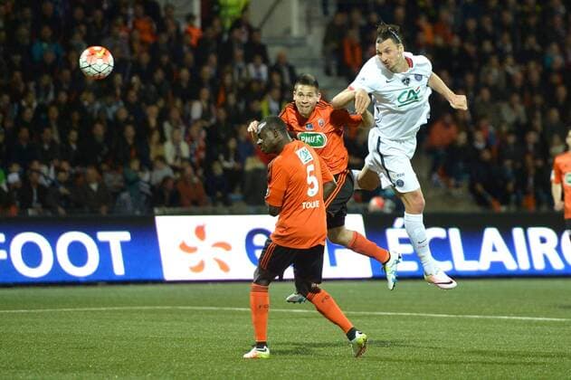 ZLATAN IBRAHIMOVIC (psg) - RAPHAEL GUERREIRO (lor) - ZARGO TOURE (lor) FOOTBALL : Lorient vs Paris SG - Coupe de France - 19 04 2016 AnthonyBIBARD FEP 