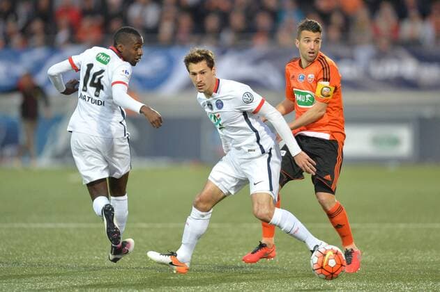 BLAISE MATUIDI (psg) - BENJAMIN STAMBOULI (psg) - YANN JOUFFRE (lor) FOOTBALL : Lorient vs Paris SG - Coupe de France - 19 04 2016 AnthonyBIBARD FEP 