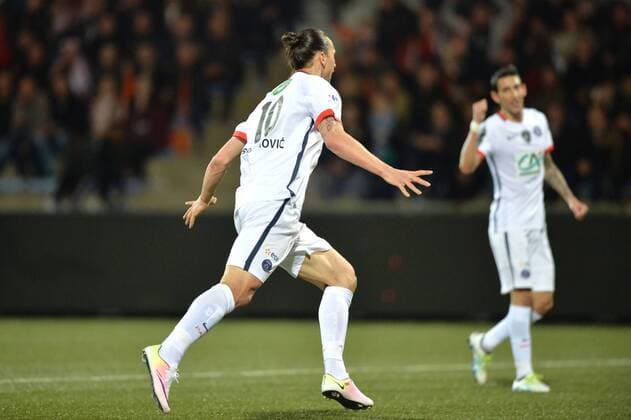 ZLATAN IBRAHIMOVIC (psg) - Jubel FOOTBALL : Lorient vs Paris SG - Coupe de France - 19 04 2016 AnthonyBIBARD FEP 