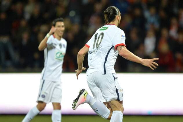 ZLATAN IBRAHIMOVIC (psg) - Jubel FOOTBALL : Lorient vs Paris SG - Coupe de France - 19 04 2016 AnthonyBIBARD FEP 
