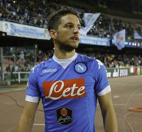 Italy: SSC Napoli beats Bologna with 6-0 score Dries Martens celebrated under the curve at the end of the game, during the Serie A Match between SSC Napoli and Bologna at San Paolo stadium where SSC Napoli wins over Bologna at 6-0.  ErnestoxVicinanza