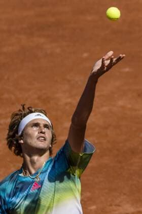 April 20, 2016 - Barcelona, Catalonia, Spain - ALEXANDER ZVEREV (GER) serves to Thomaz Belluci (BRA) during the 2nd round of the Barcelona Open Banc Sabadell 2016. Zverev wins in three sets 6-3, 6-7, 7-5 Zverev Beats Belluci To Reach Round Three Of Barcelona Open - ZUMAo105
