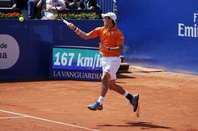 BARCELONA -april 20- SPAIN: Kei Nishikori during the match against Thiemo De Bakker, corresponding to the third round of the Open Banc Sabadell, 64 Trophy Conde de Godo, played on the RCT Barcelona1899, on april 20, 2016. Photo: Joan Valls Urbanandsport Cordon Press  xJoanxValls Urbanandsportx xBARCELONA-OPEN-BANC-SABADELL-TENNISx