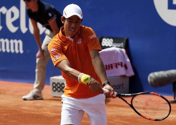 BARCELONA -april 20- SPAIN: Kei Nishikori during the match against Thiemo De Bakker, corresponding to the third round of the Open Banc Sabadell, 64 Trophy Conde de Godo, played on the RCT Barcelona1899, on april 20, 2016. Photo: Joan Valls Urbanandsport Cordon Press  xJoanxValls Urbanandsportx xBARCELONA-OPEN-BANC-SABADELL-TENNISx