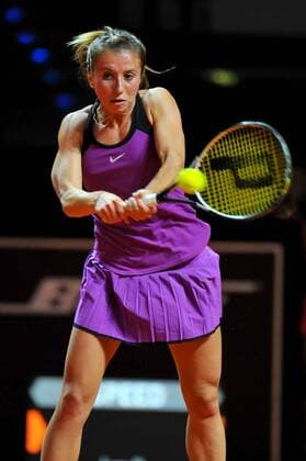 Annika BECK (GER). Deutschland, Stuttgart: Tennis, Porsche Tennis Grand Prix, Achtelfinale am 20.04.2016, Porsche-Arena.